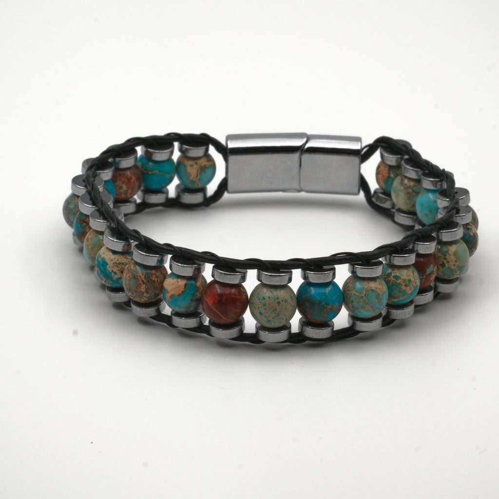 Varisit ve Hematit Şifa Sertifikalı Doğal Taş Bileklik SPF-A-075