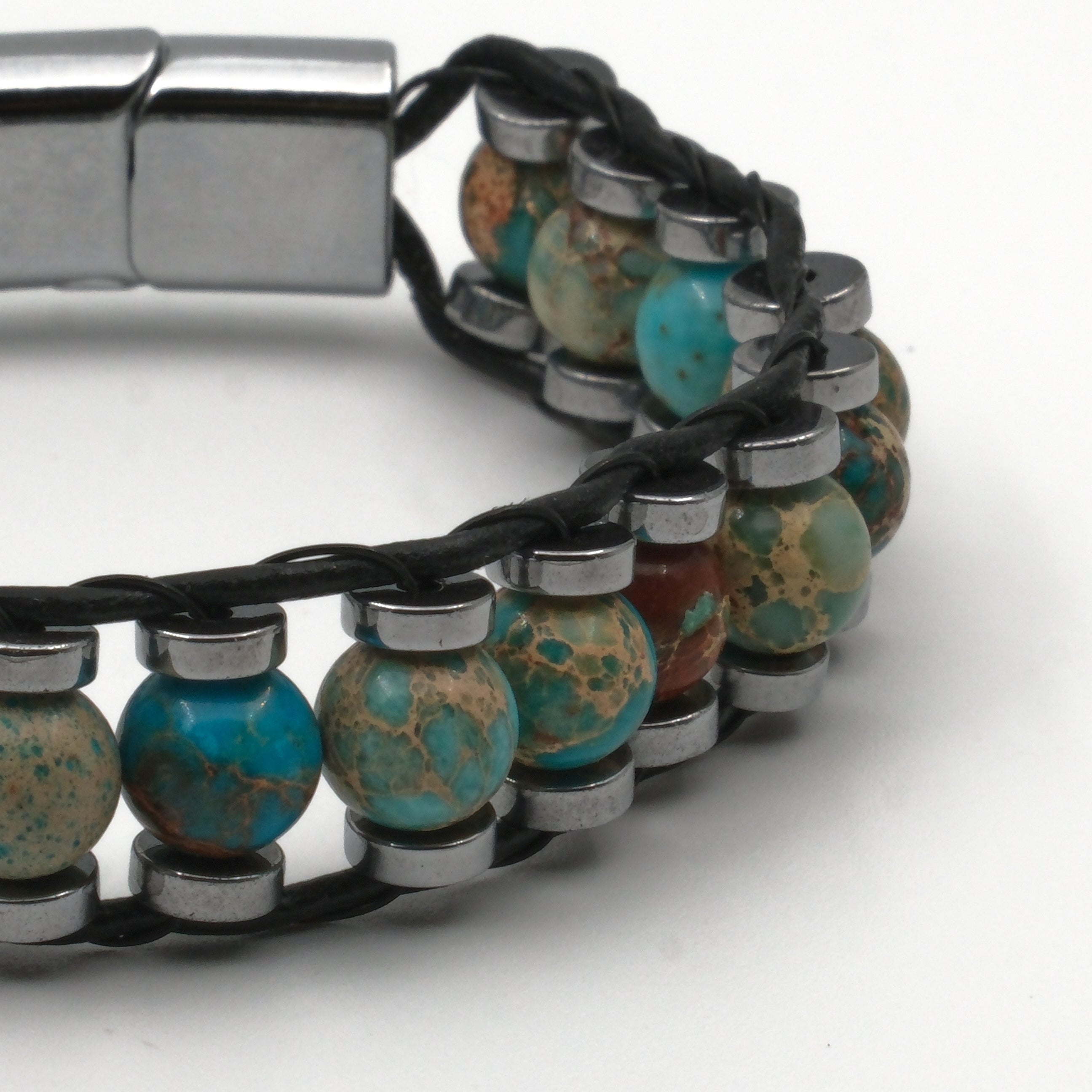 Varisit ve Hematit Şifa Sertifikalı Doğal Taş Bileklik SPF-A-075