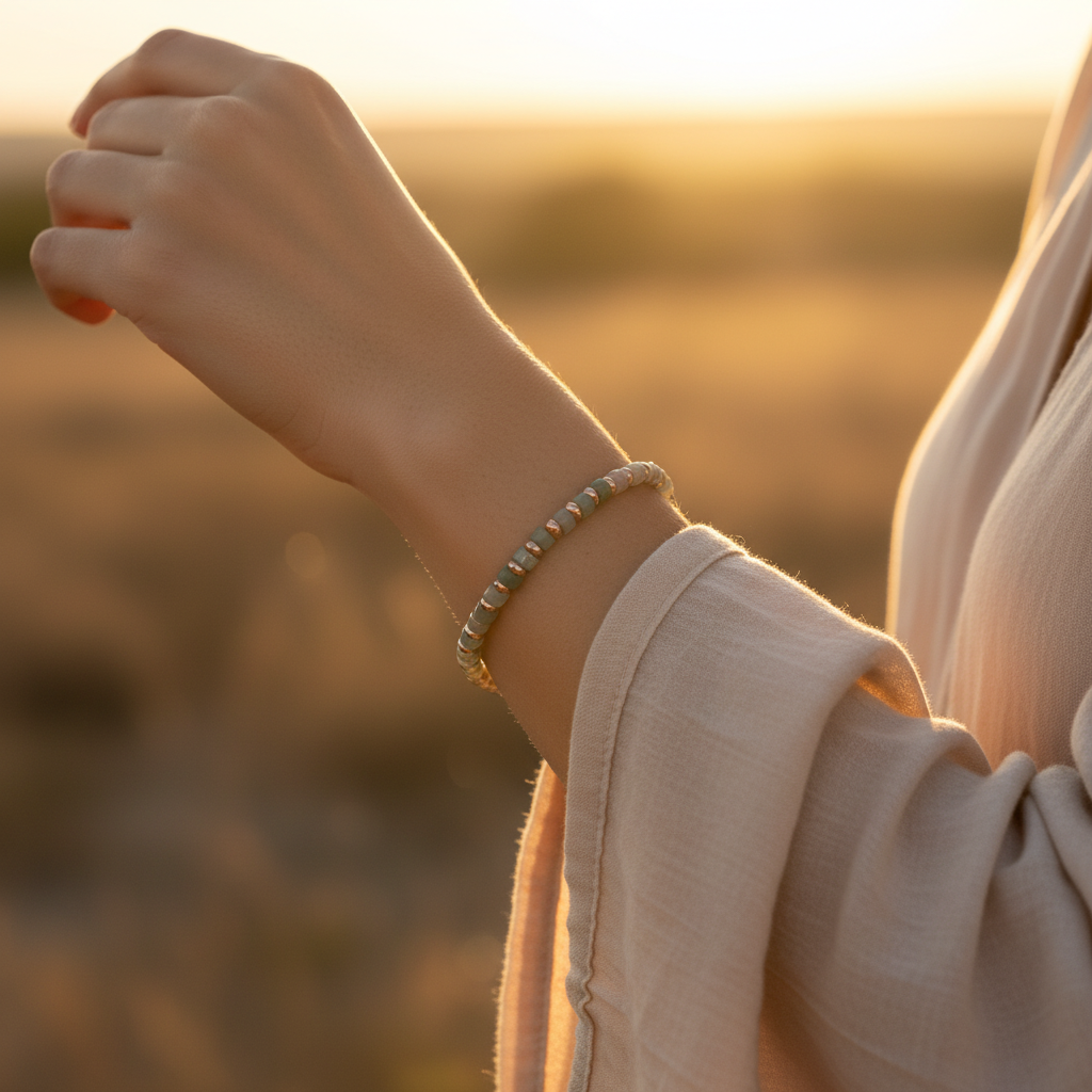 Aventurin ve Hematit Sertifikalı Doğal Taş Bileklik SPF-A-077