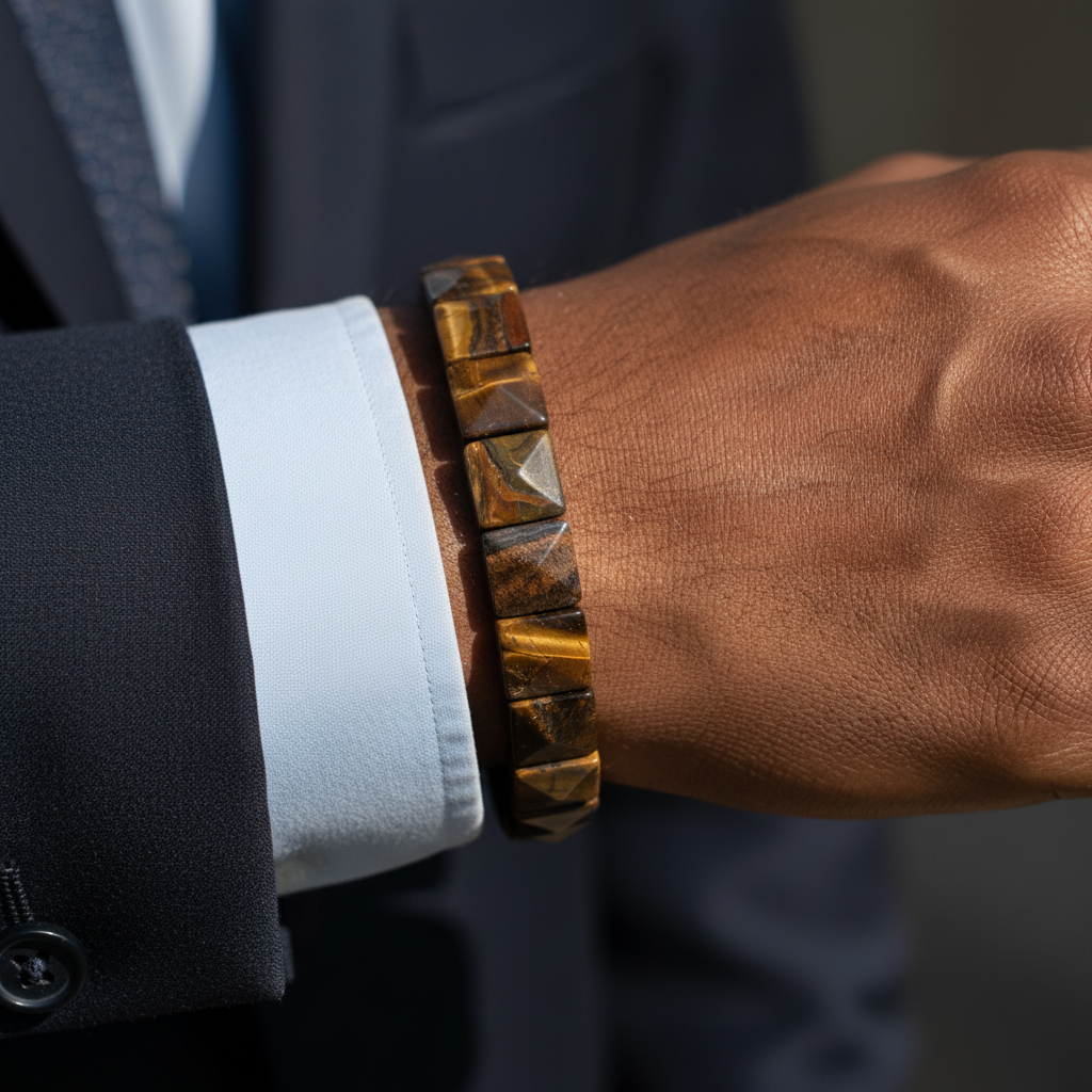 Kaplan Gözü Rolex Kesim Sertifikalı Doğal Taş Bileklik SPF-A-088