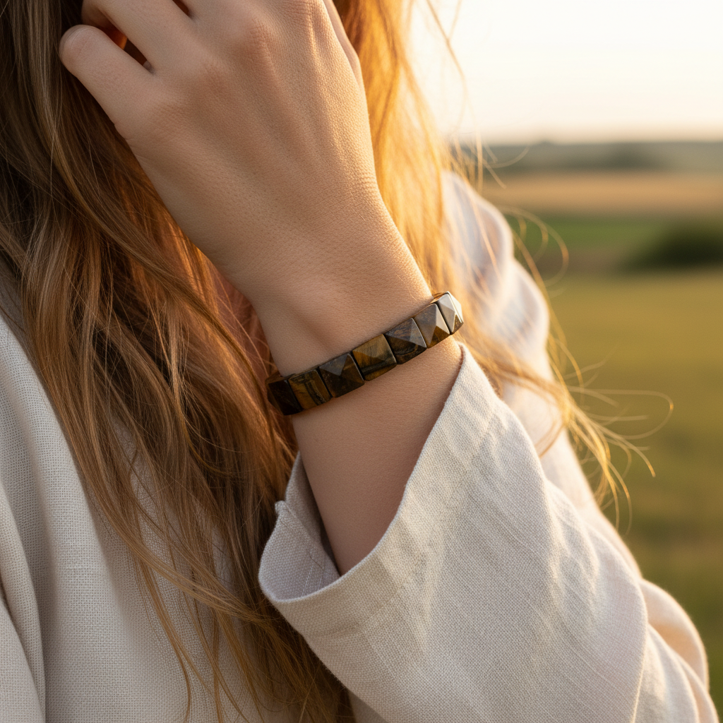 Kaplan Gözü Rolex Kesim Sertifikalı Doğal Taş Bileklik SPF-A-088