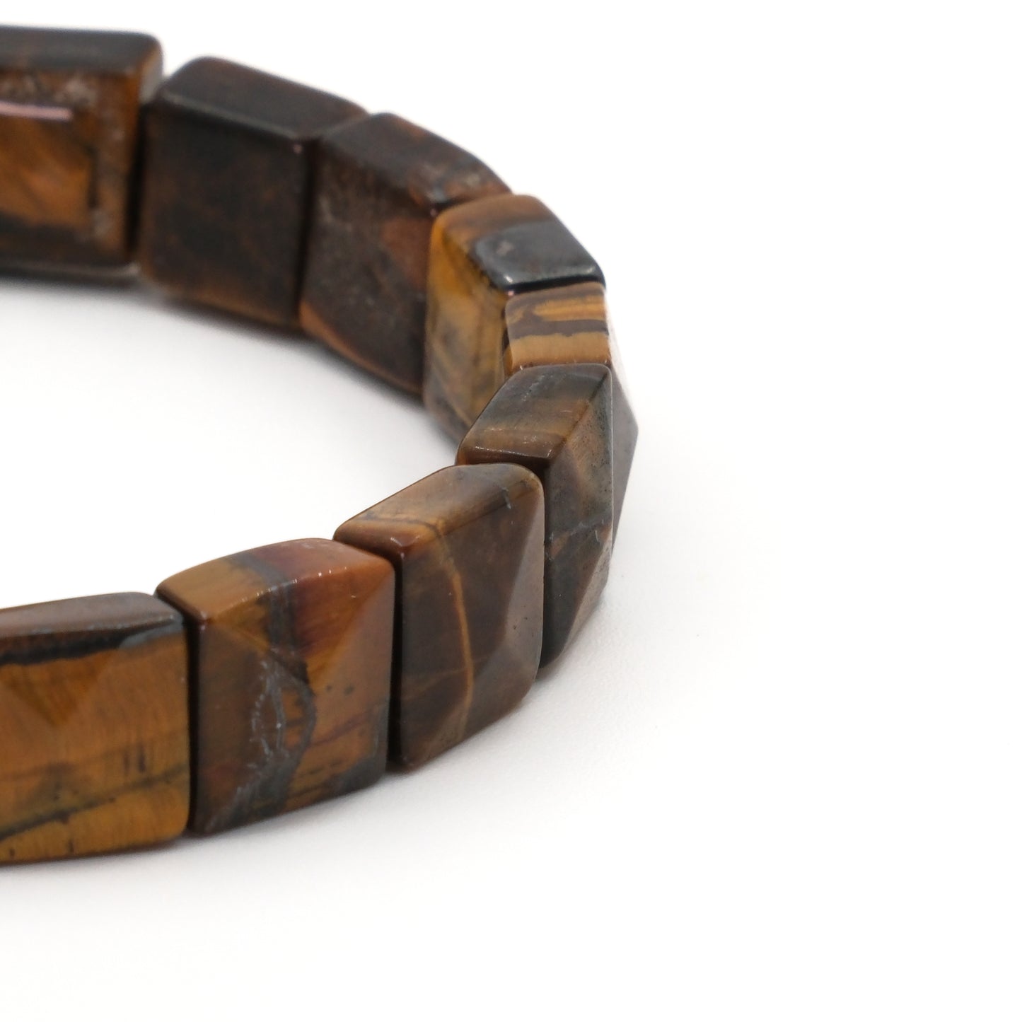 Cube Tiger Eye Certified Natural Stone Bracelet SPF-A-083