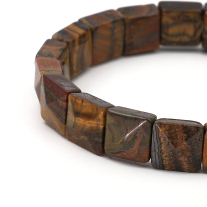 Cube Tiger Eye Certified Natural Stone Bracelet SPF-A-083