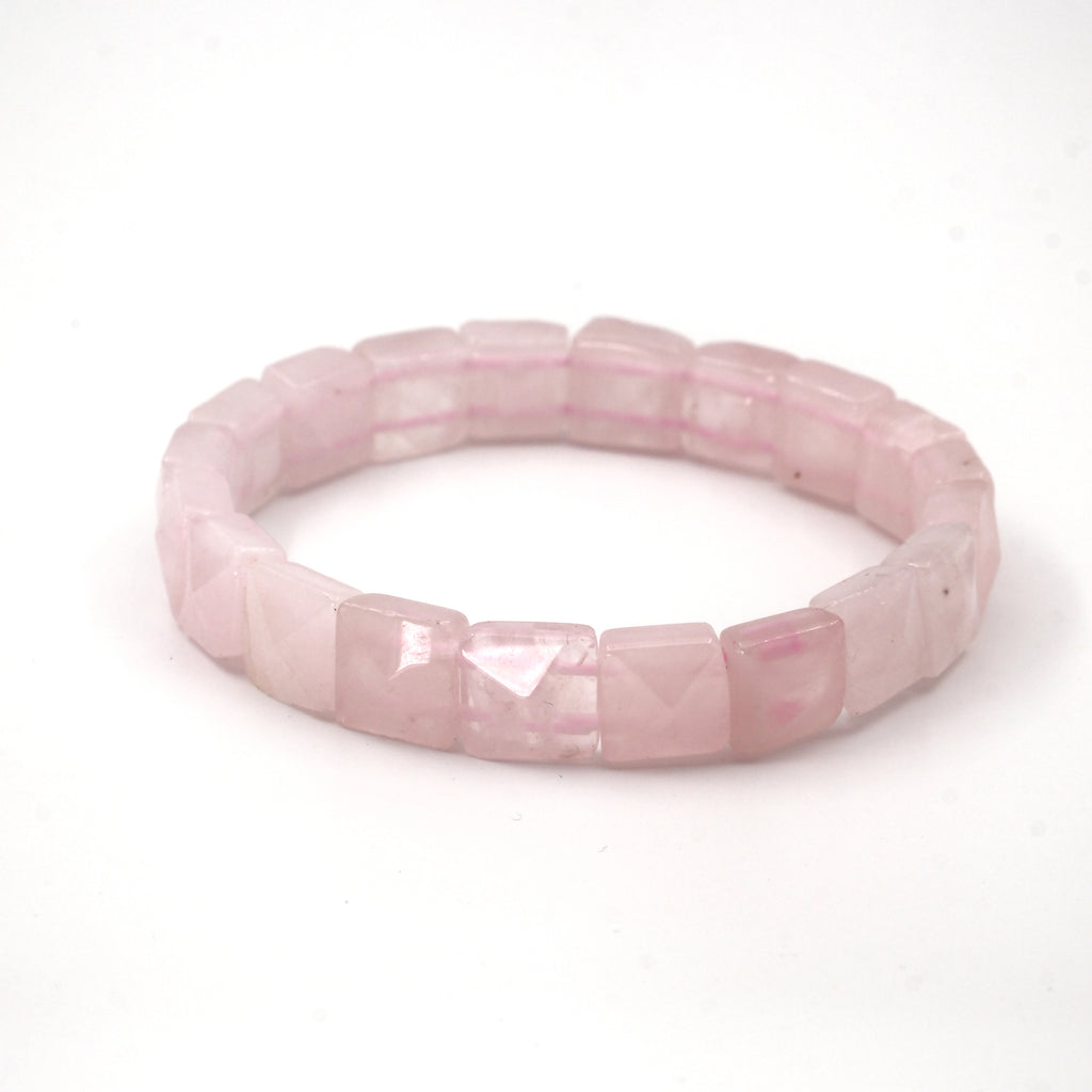 Pembe Kuvars Rolex Kesim Sertifikalı Doğal Taş Bileklik SPF-A-089