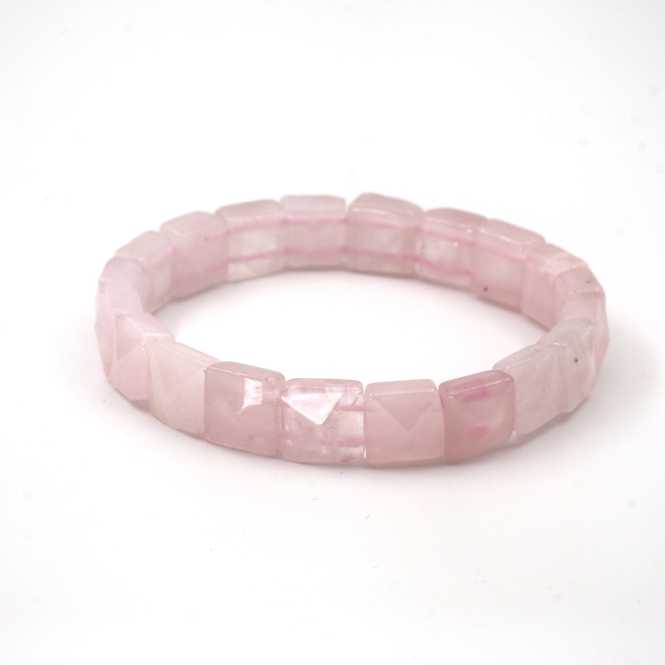 Pembe Kuvars Rolex Kesim Sertifikalı Doğal Taş Bileklik SPF-A-089