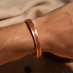 Handmade Pure Copper Unisex Bracelet with Ayetel Kursi Motif SPF-B-008