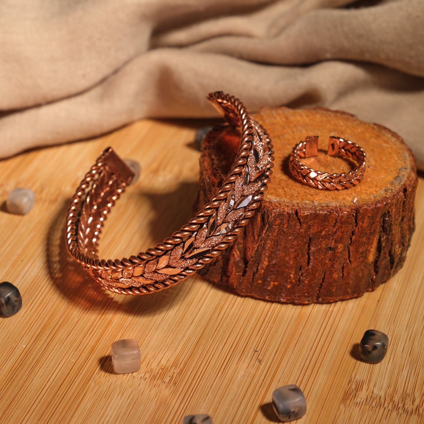 Handmade Motif Pure Copper Unisex Bracelet SPF-B-011