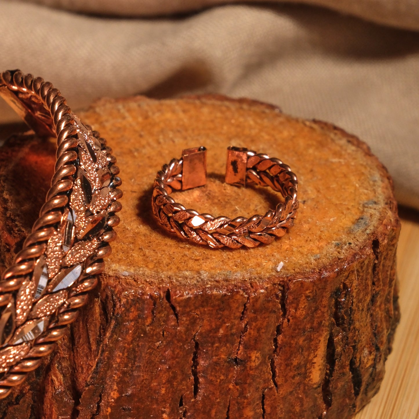 Handmade Motif Pure Copper Unisex Bracelet SPF-B-011