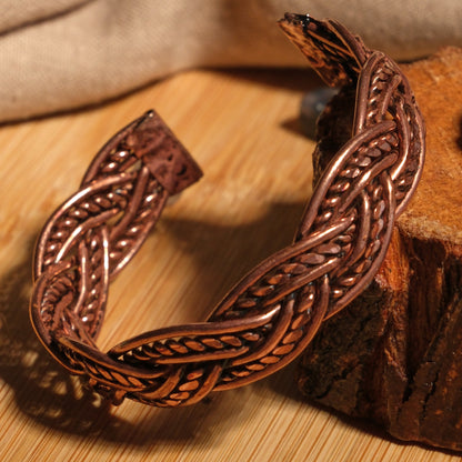 Handmade Motif Pure Copper Unisex Bracelet SPF-B-011