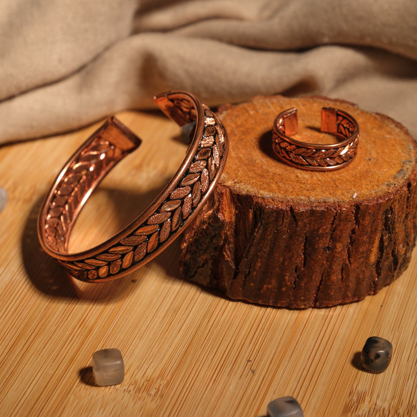 Handmade Motif Pure Copper Unisex Bracelet SPF-B-011