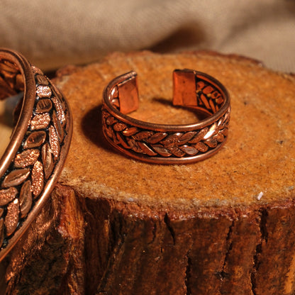 Handmade Motif Pure Copper Unisex Bracelet SPF-B-011