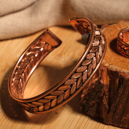 Handmade Motif Pure Copper Unisex Bracelet SPF-B-011