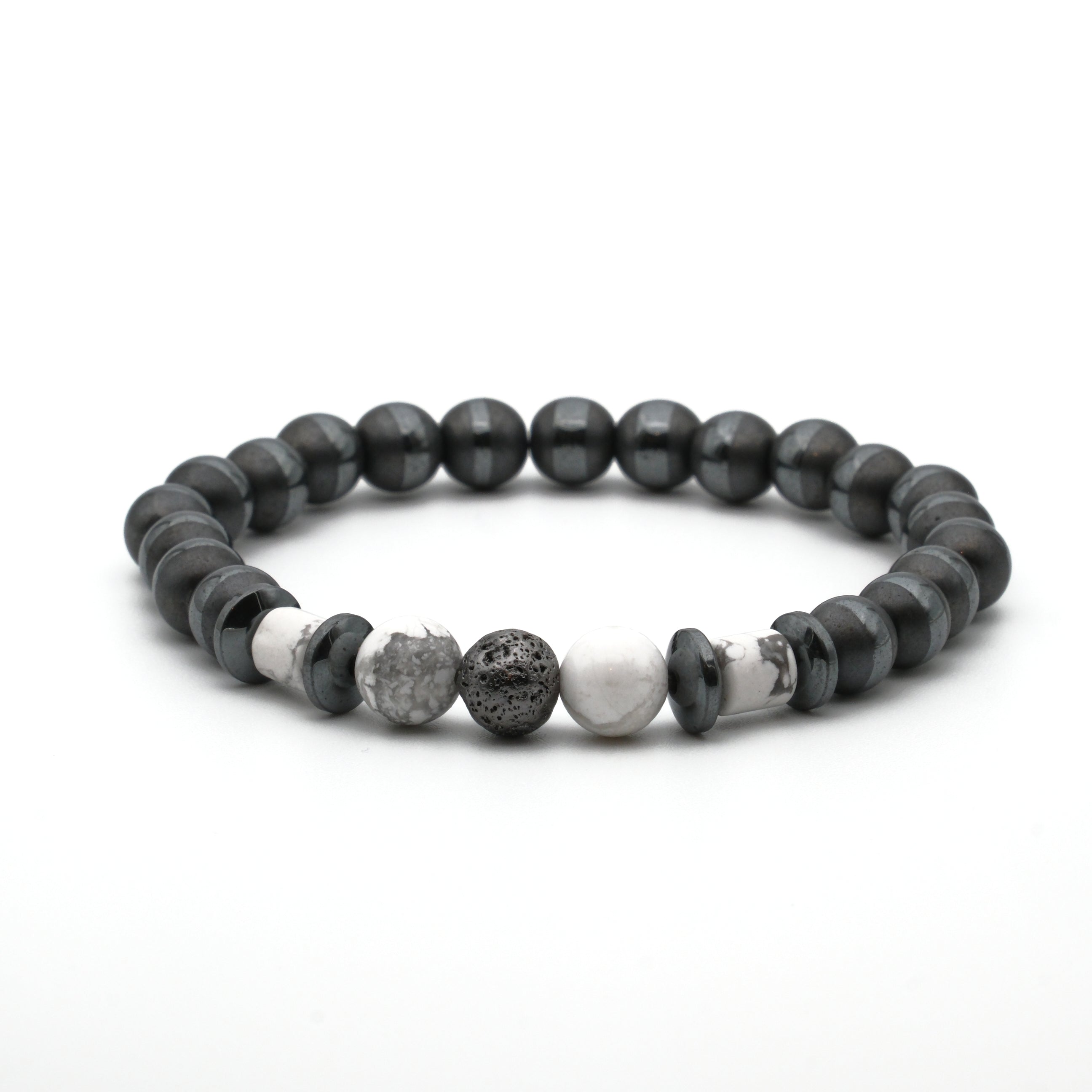 Havlit ve Hematit Sertifikalı Doğal Taş Bileklik SPF-A-107