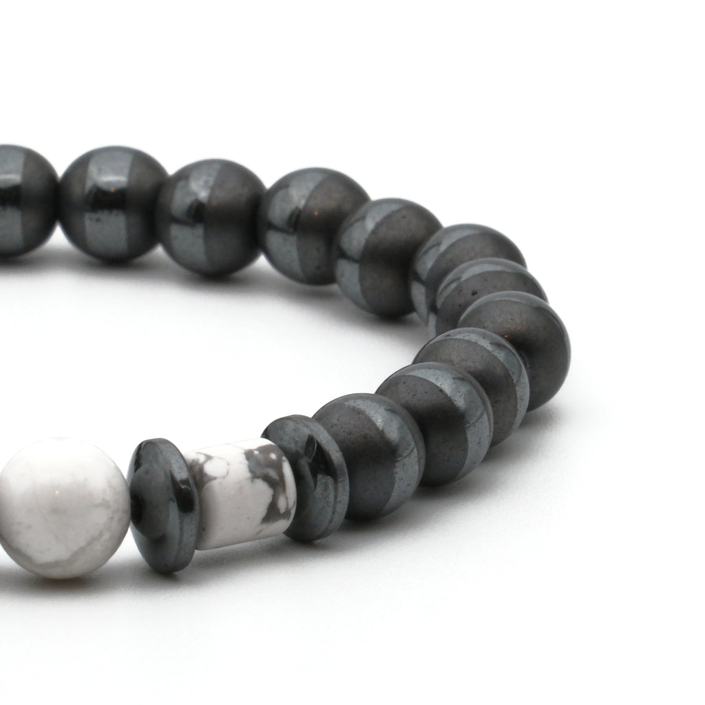 Havlit ve Hematit Sertifikalı Doğal Taş Bileklik SPF-A-107