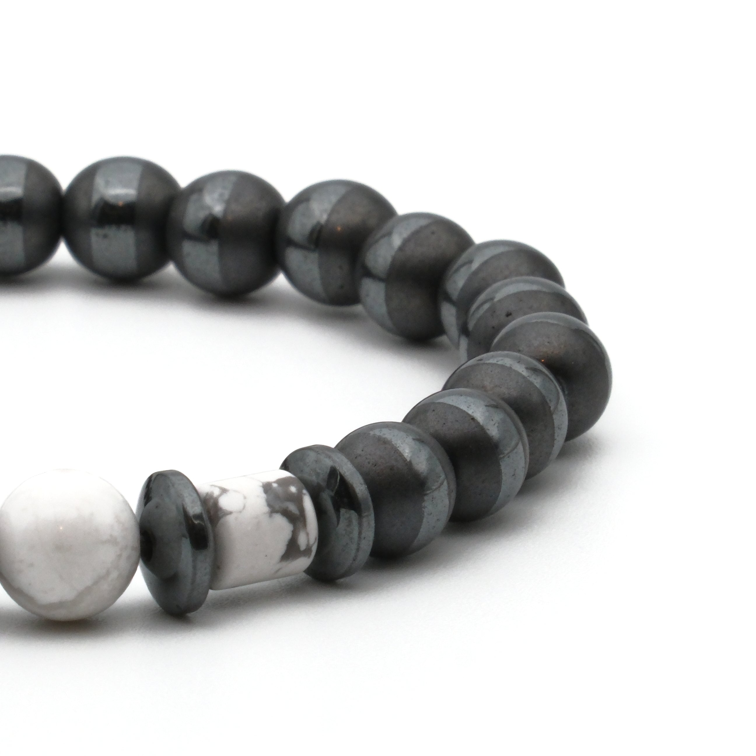 Havlit ve Hematit Sertifikalı Doğal Taş Bileklik SPF-A-107