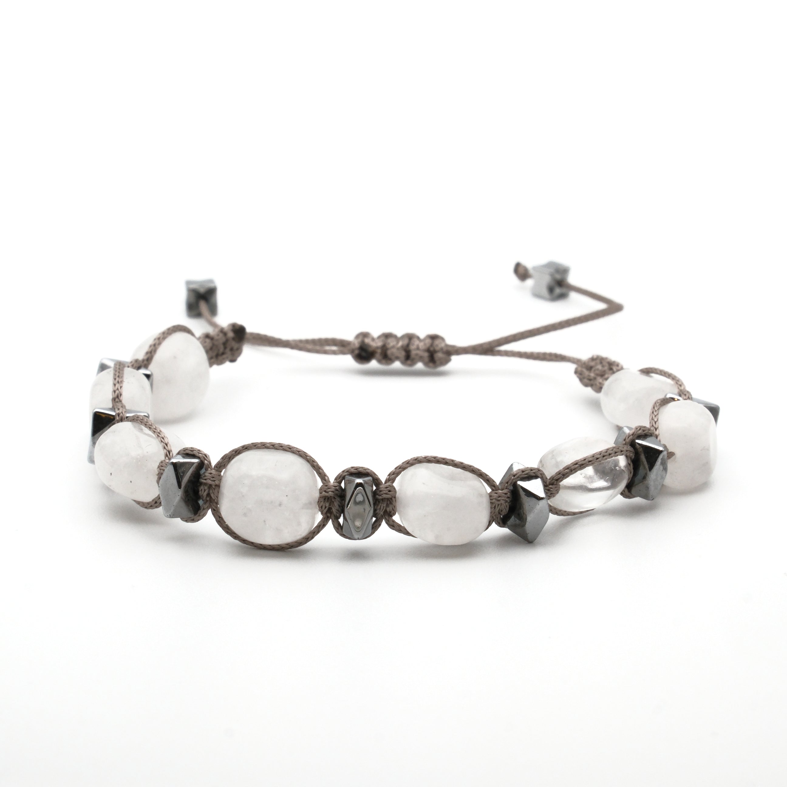 Kristal Kuvars Macrome Sertifikalı Doğal Taş Bileklik SPF-A-106