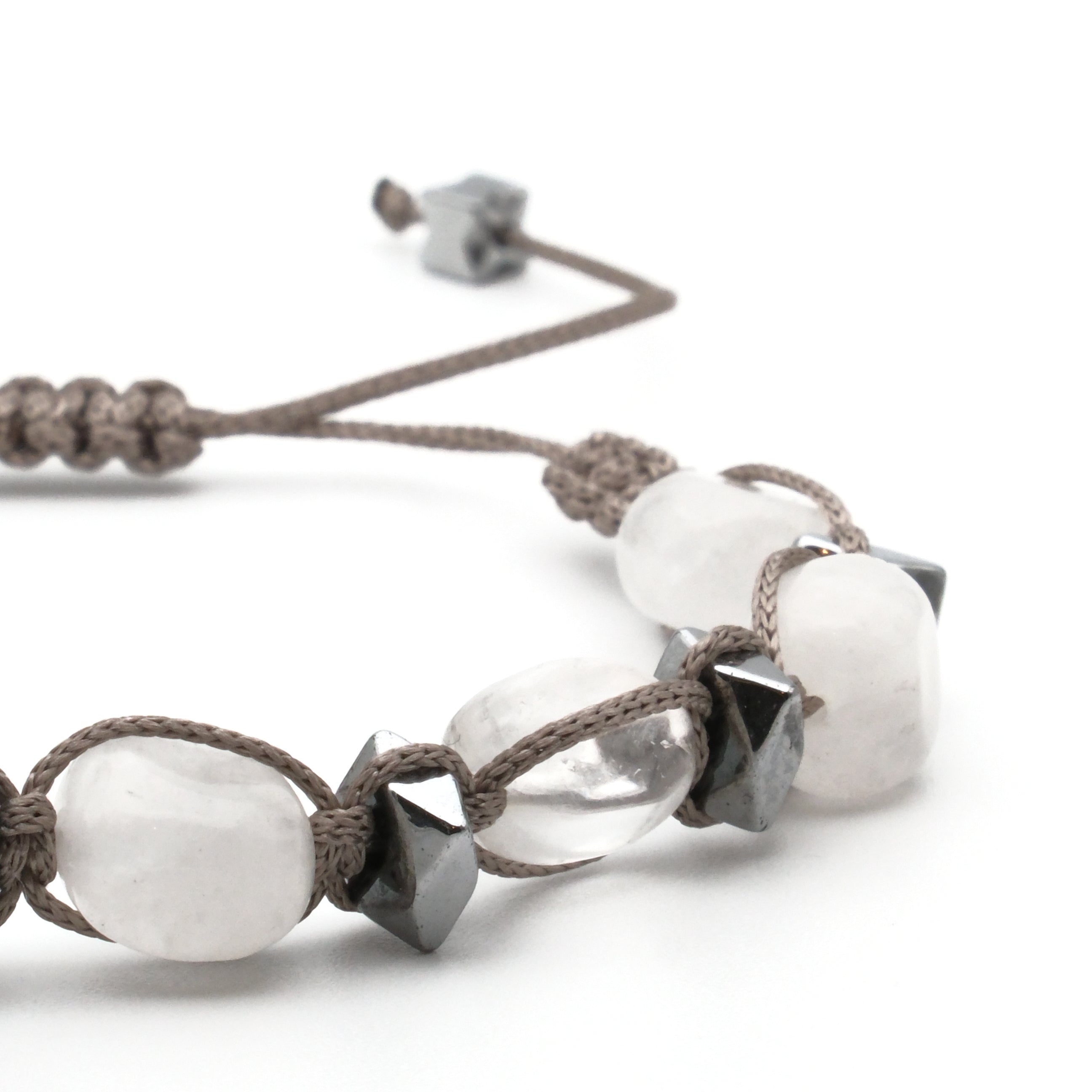 Kristal Kuvars Macrome Sertifikalı Doğal Taş Bileklik SPF-A-106