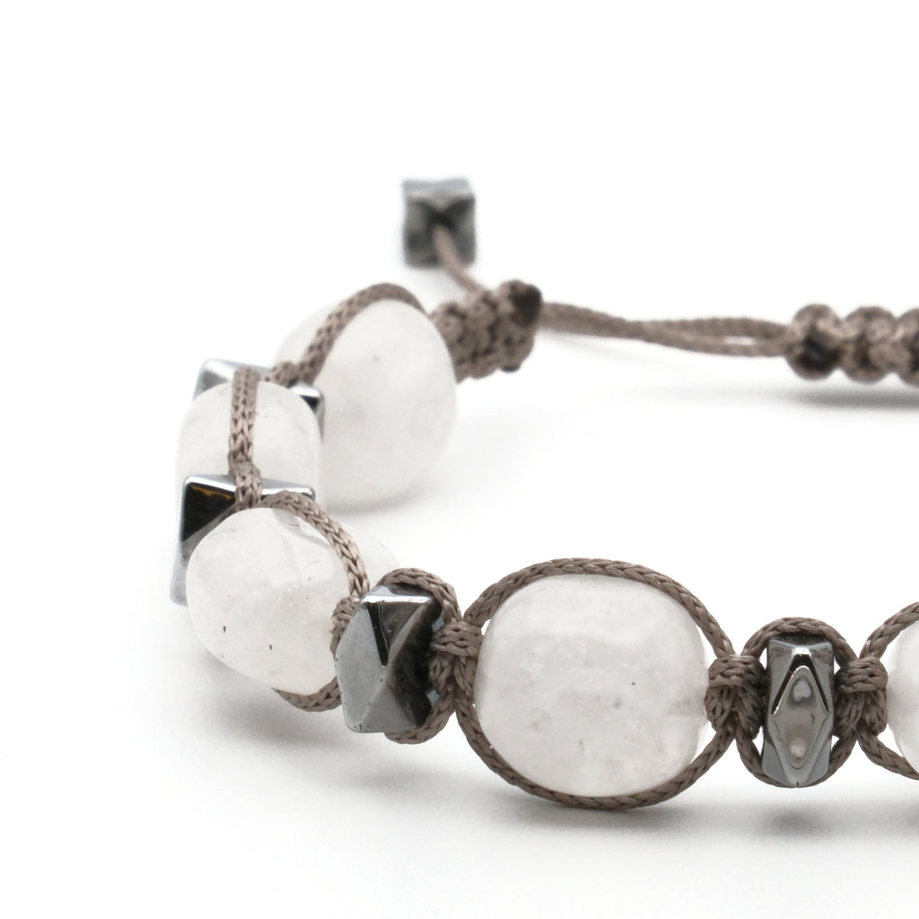 Kristal Kuvars Macrome Sertifikalı Doğal Taş Bileklik SPF-A-106