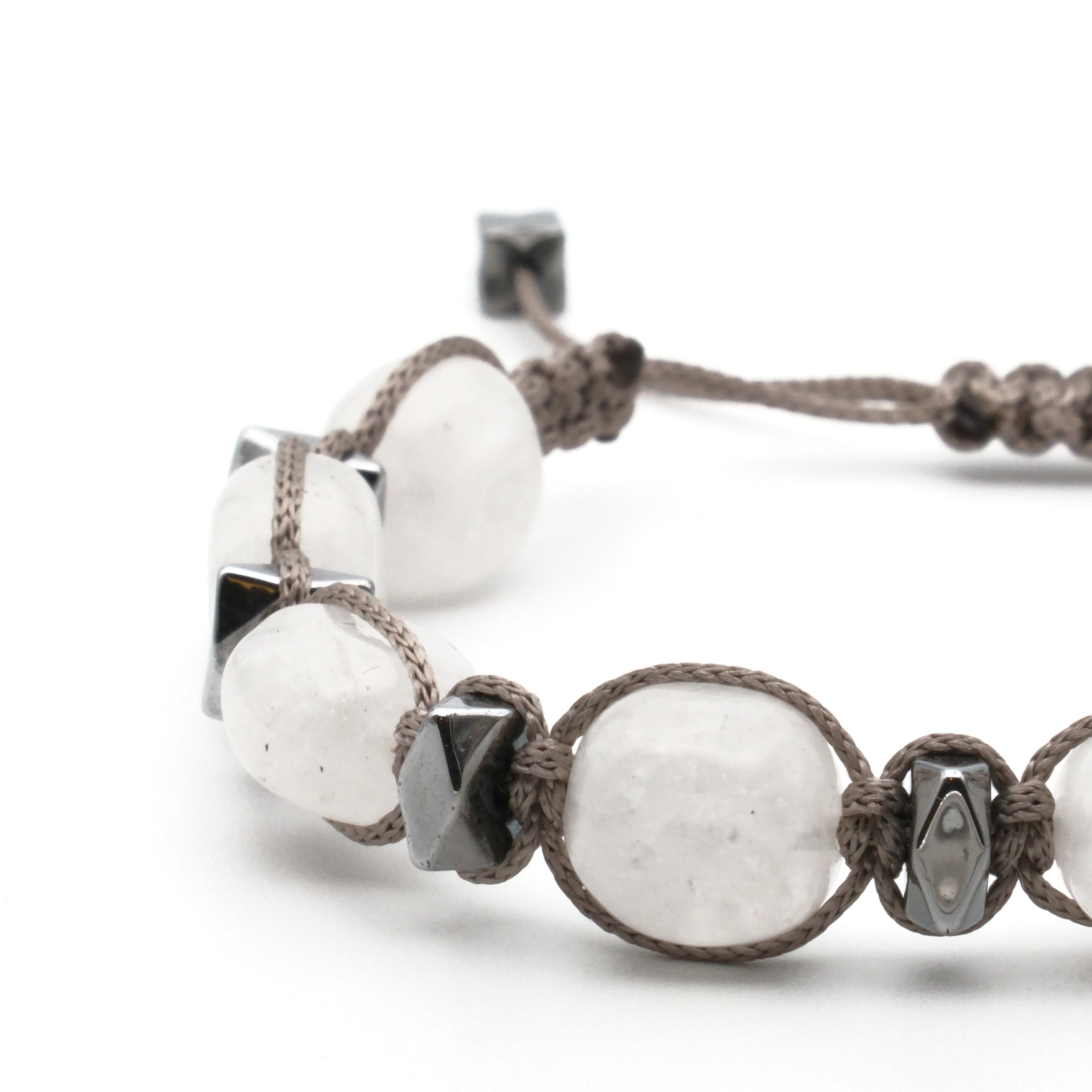 Kristal Kuvars Macrome Sertifikalı Doğal Taş Bileklik SPF-A-106