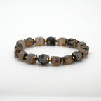 Damarlı Akik ve Hematit Sertifikalı Doğal Taş Bileklik SPF-A-103