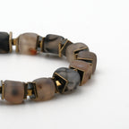 Damarlı Akik ve Hematit Sertifikalı Doğal Taş Bileklik SPF-A-103