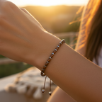 Hematite Macrame Certified Natural Stone Bracelet SPF-A-100