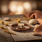 Handmade Patterned Pure Copper Unisex Bracelet and Ring Set SPF-B-016