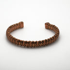 Handmade Patterned Pure Copper Unisex Bracelet and Ring Set SPF-B-016
