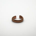 Handmade Patterned Pure Copper Unisex Bracelet and Ring Set SPF-B-016