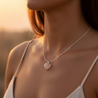 Pink Quartz Certified Natural Stone Necklace SPF-A-110