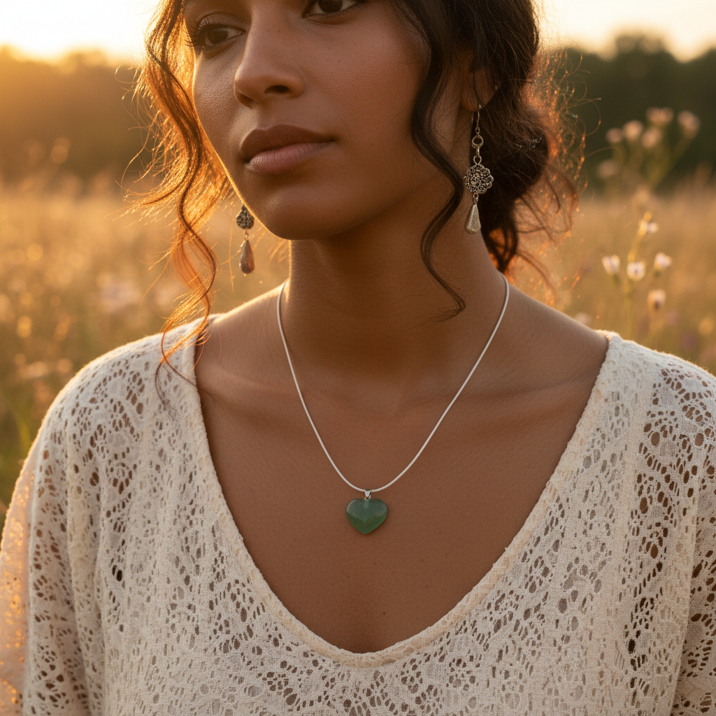 Aventurin Sertifikalı Doğal Taş Kolye SPF-A-111