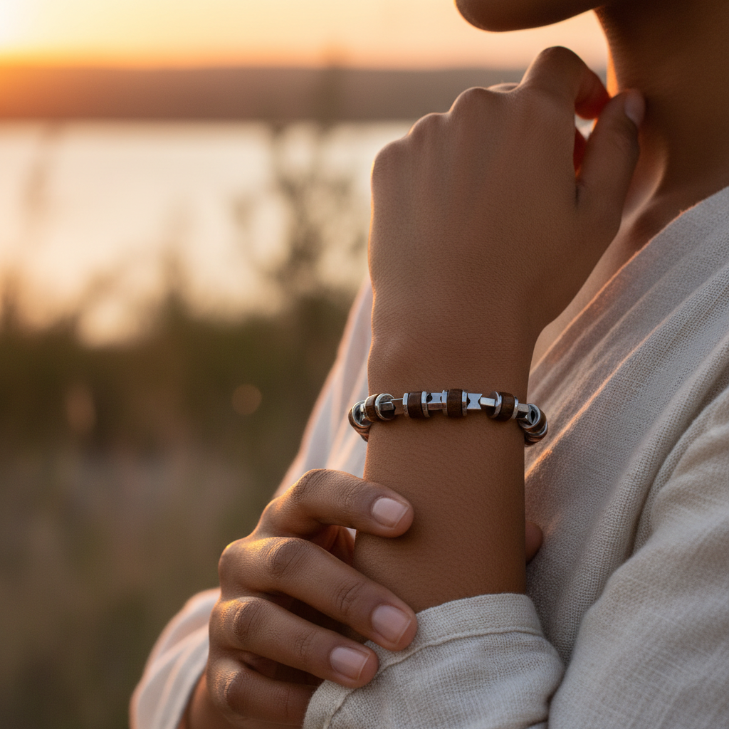 Kaplan Gözü ve Hematit Sertifikalı Doğal Taş Bileklik SPF-A-102