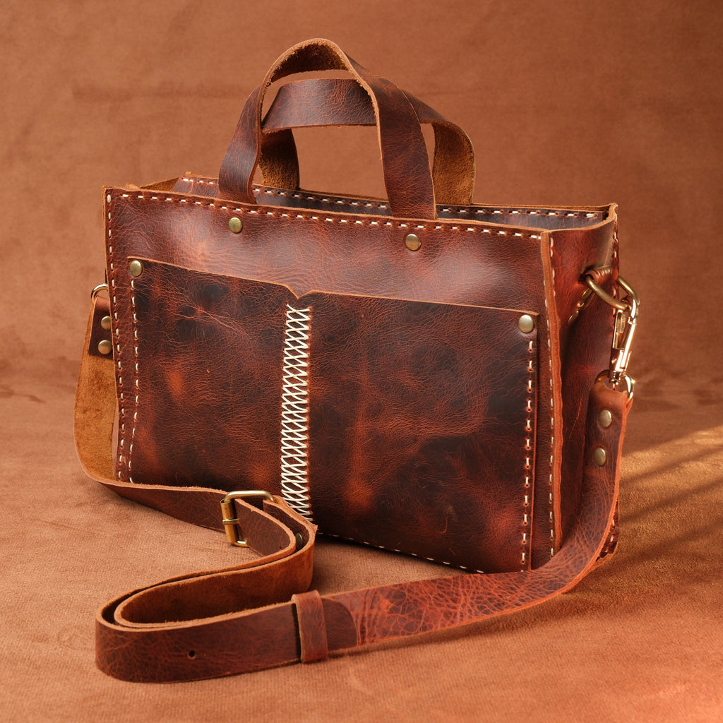 El Yapımı %100 Hakiki Dana Derisi Omuz Çantası 29cmx19cmx7cm SPF-C-012