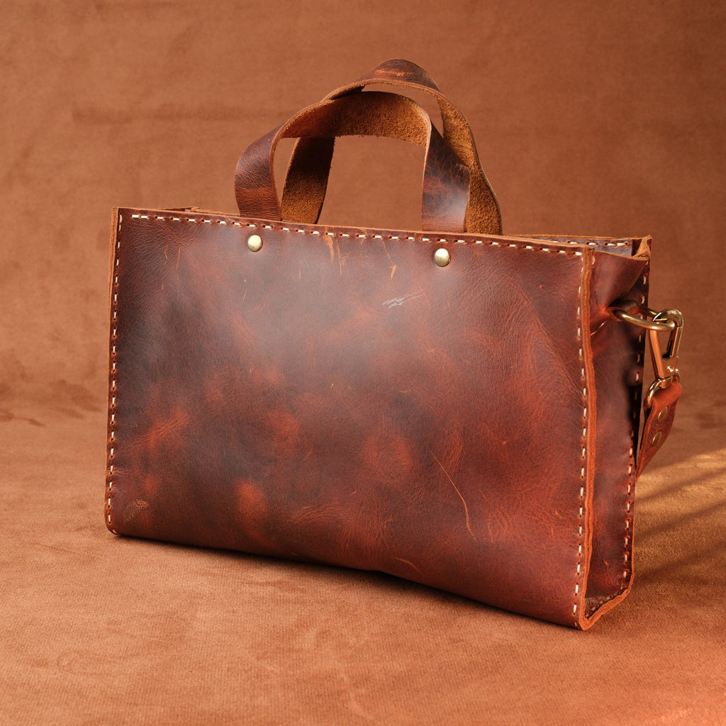 El Yapımı %100 Hakiki Dana Derisi Omuz Çantası 29cmx19cmx7cm SPF-C-012