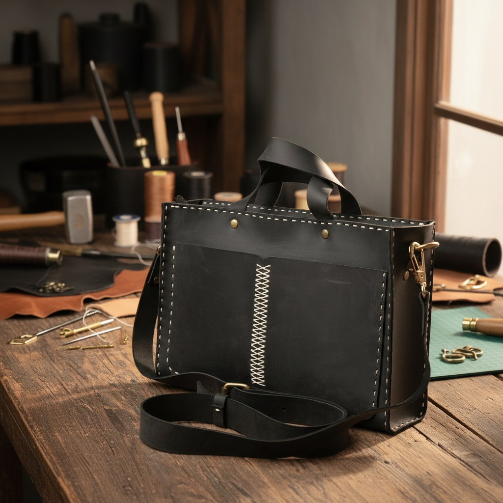 El Yapımı %100 Hakiki Dana Derisi Omuz Çantası 29cmx19cmx7cm SPF-C-013