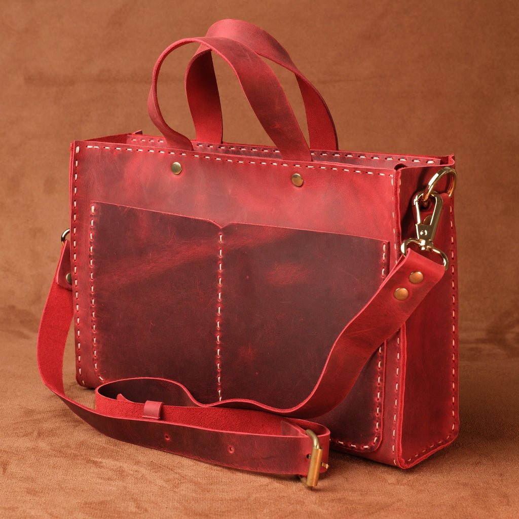 El Yapımı %100 Hakiki Dana Derisi Omuz Çantası 29cmx19cmx7cm SPF-C-015