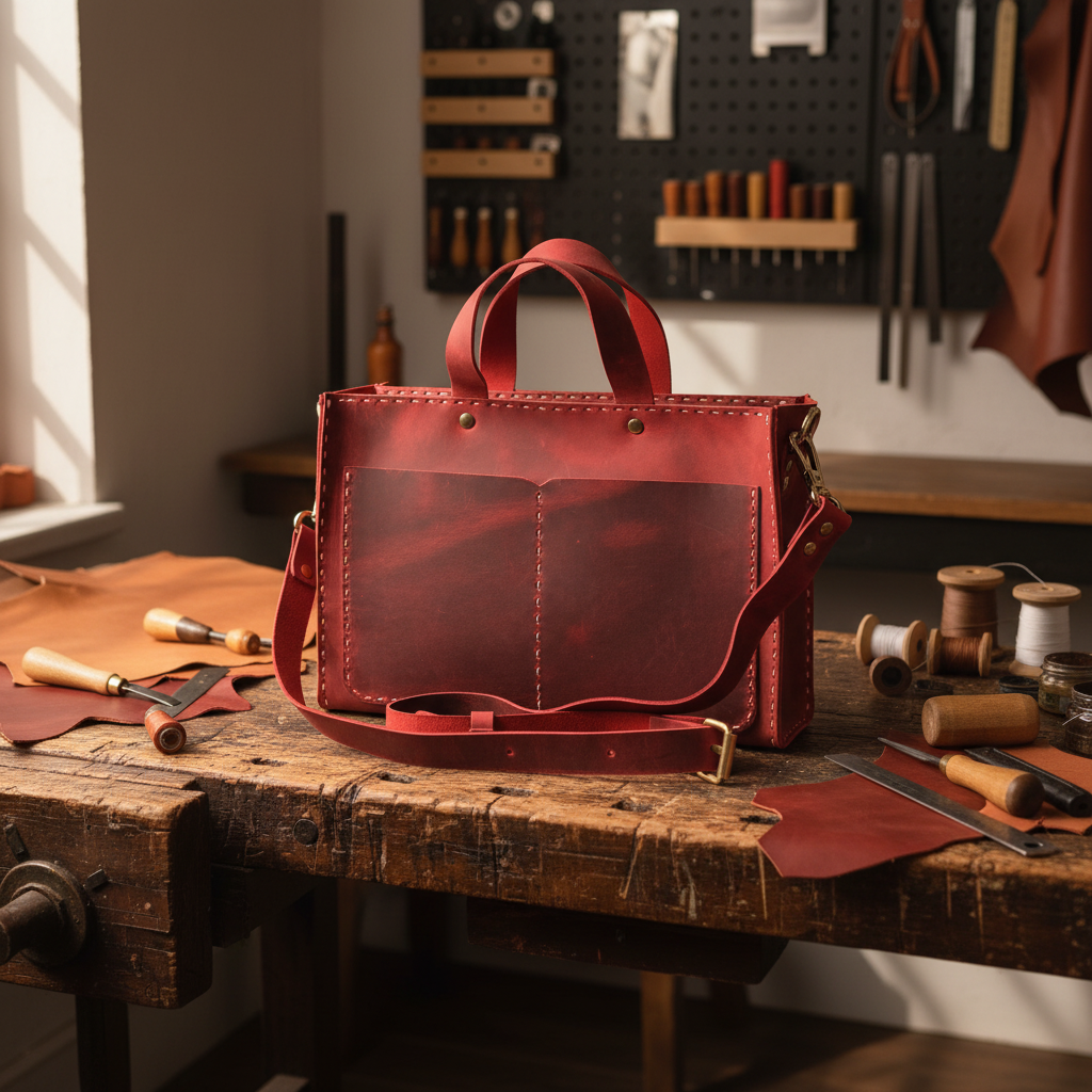 El Yapımı %100 Hakiki Dana Derisi Omuz Çantası 29cmx19cmx7cm SPF-C-015