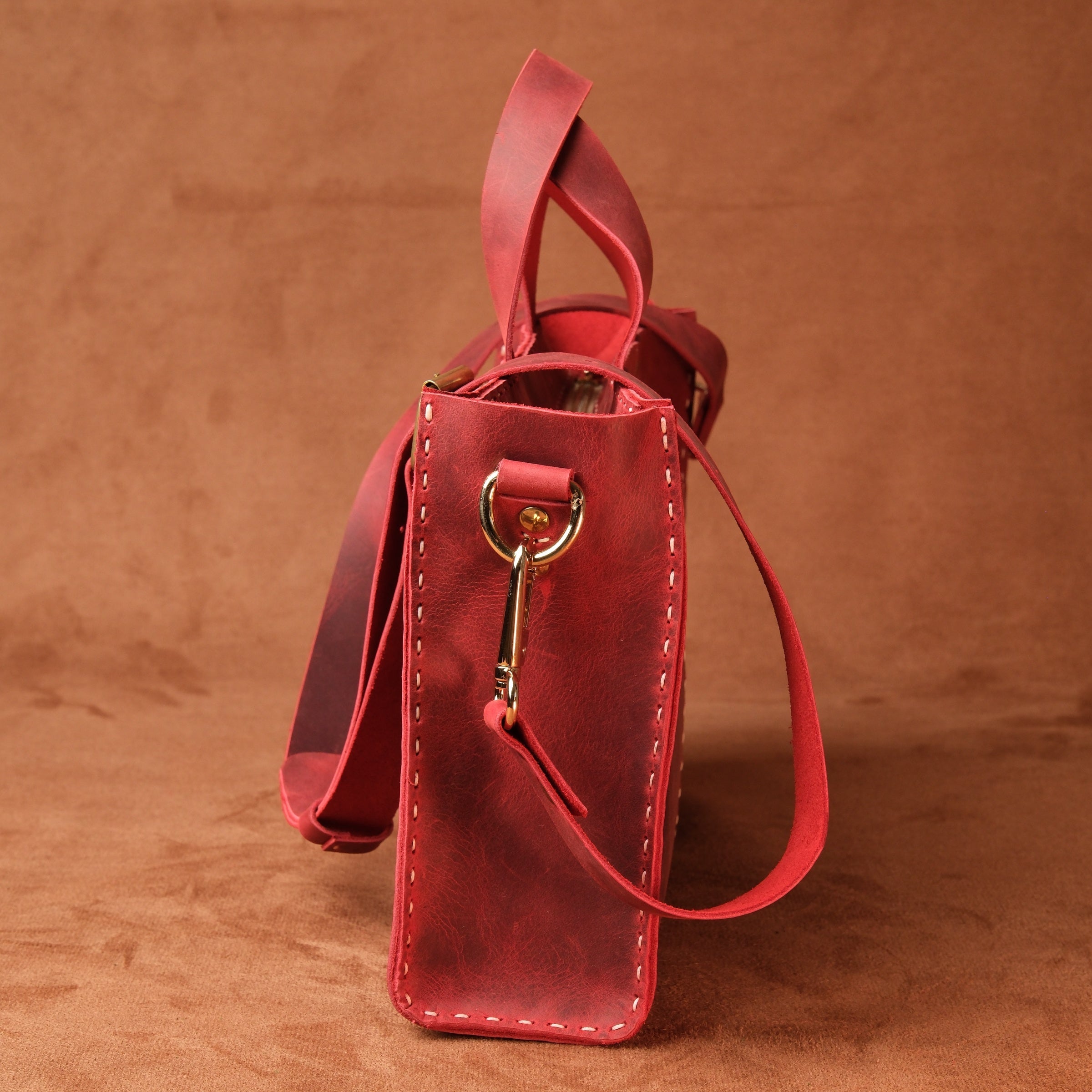 El Yapımı %100 Hakiki Dana Derisi Omuz Çantası 29cmx19cmx7cm SPF-C-015