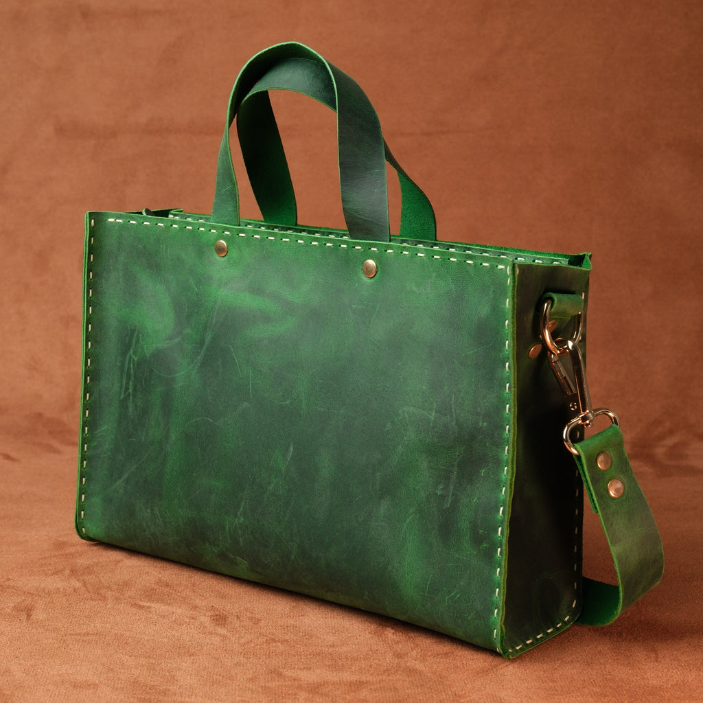 El Yapımı %100 Hakiki Dana Derisi Omuz Çantası 29cmx19cmx7cm SPF-C-017