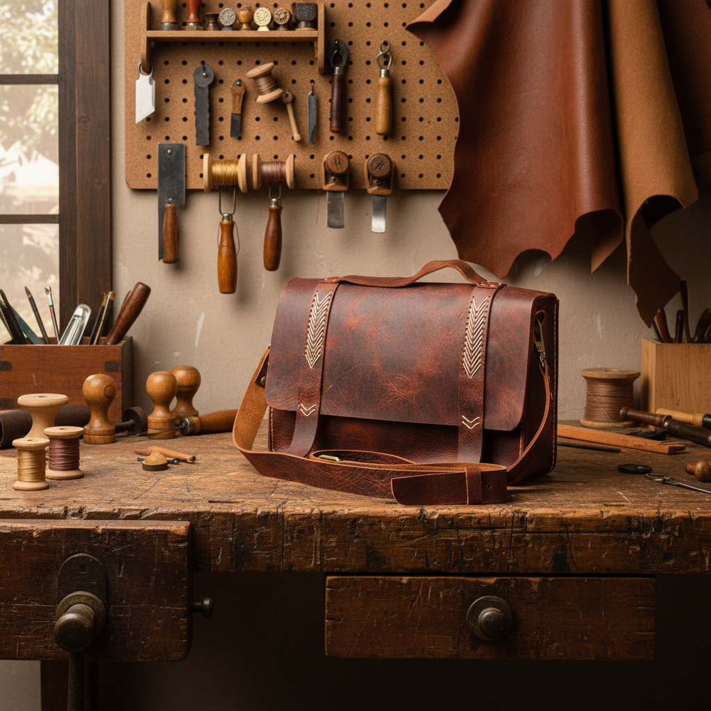 El Yapımı %100 Hakiki Dana Derisi Omuz Çantası 27cmx18cmx8cm SPF-C-007