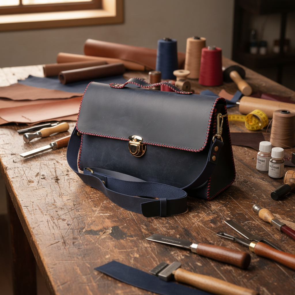 El Yapımı %100 Hakiki Dana Derisi Omuz Çantası 28cmx20cmx10cm SPF-C-005