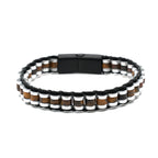 Tiger Eye and Hematite Certified Natural Stone Bracelet SPF-A-037