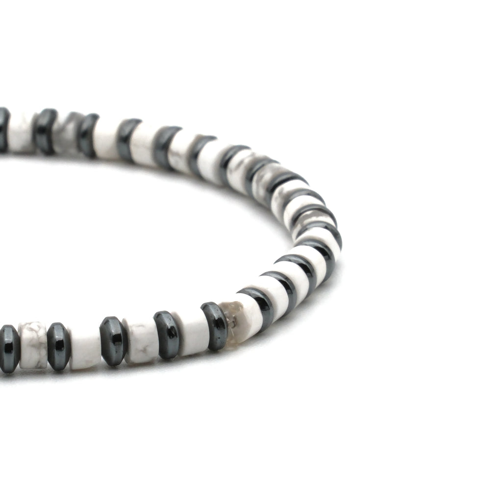 Havlit ve Hematit Sertifikalı Doğal Taş Bileklik SPF-A-096