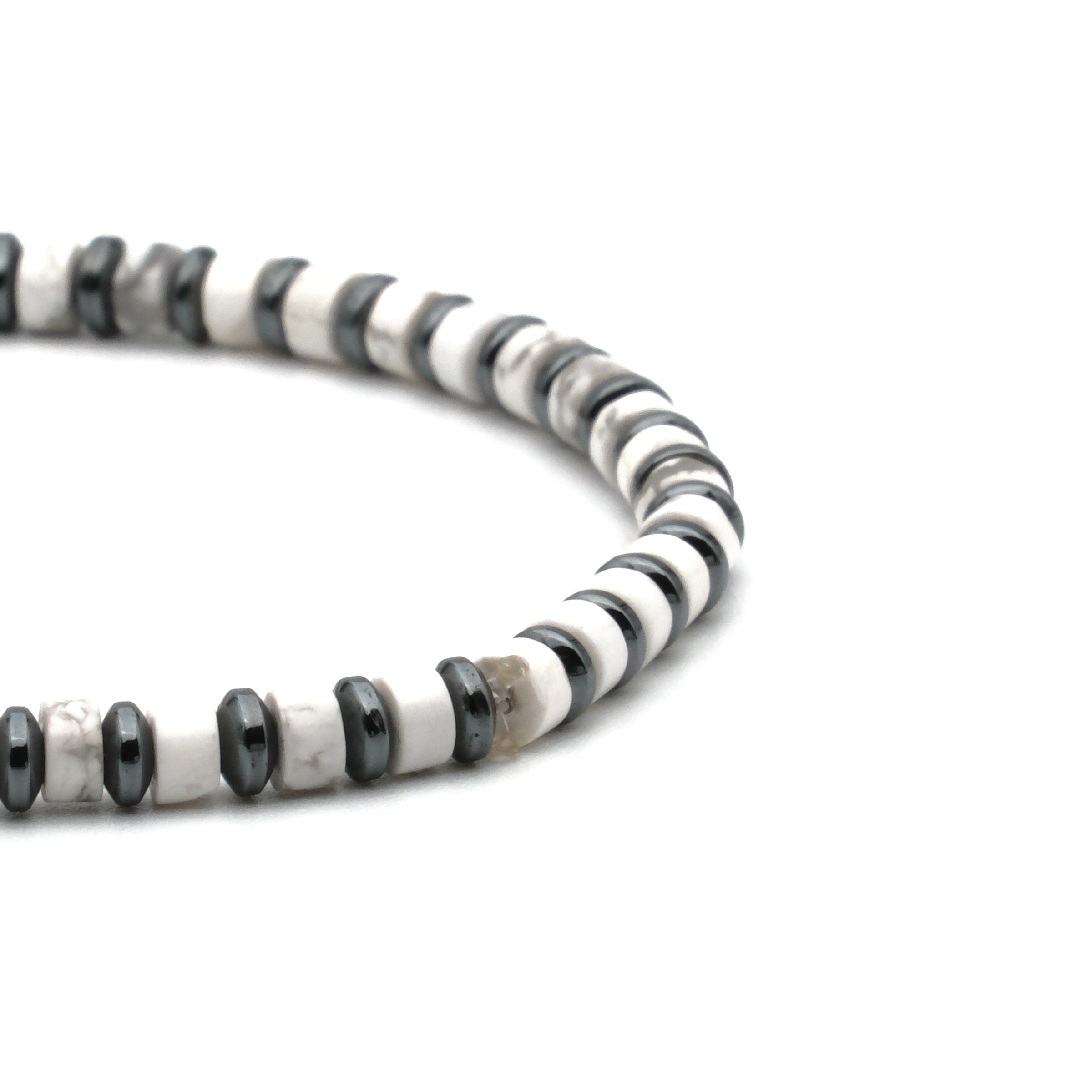 Havlit ve Hematit Sertifikalı Doğal Taş Bileklik SPF-A-096