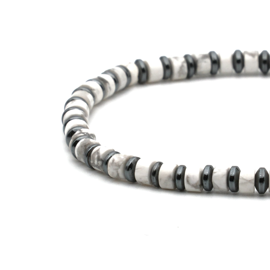 Havlit ve Hematit Sertifikalı Doğal Taş Bileklik SPF-A-096