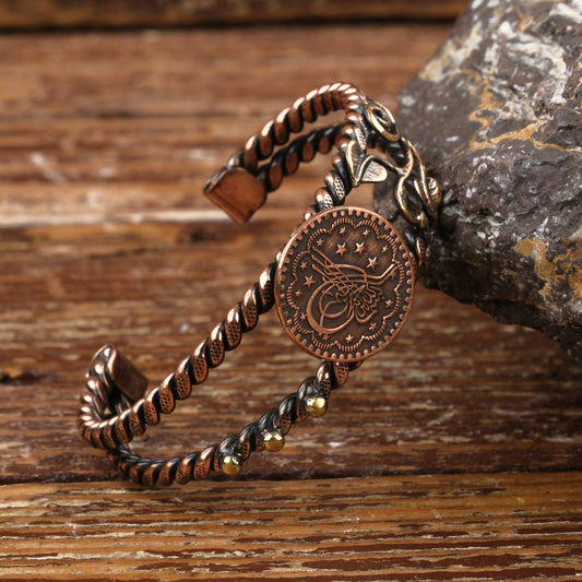 Handmade Motif Pure Copper Unisex Bracelet SPF-B-011