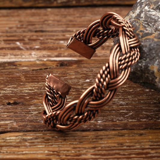 Handmade Motif Pure Copper Unisex Bracelet SPF-B-006