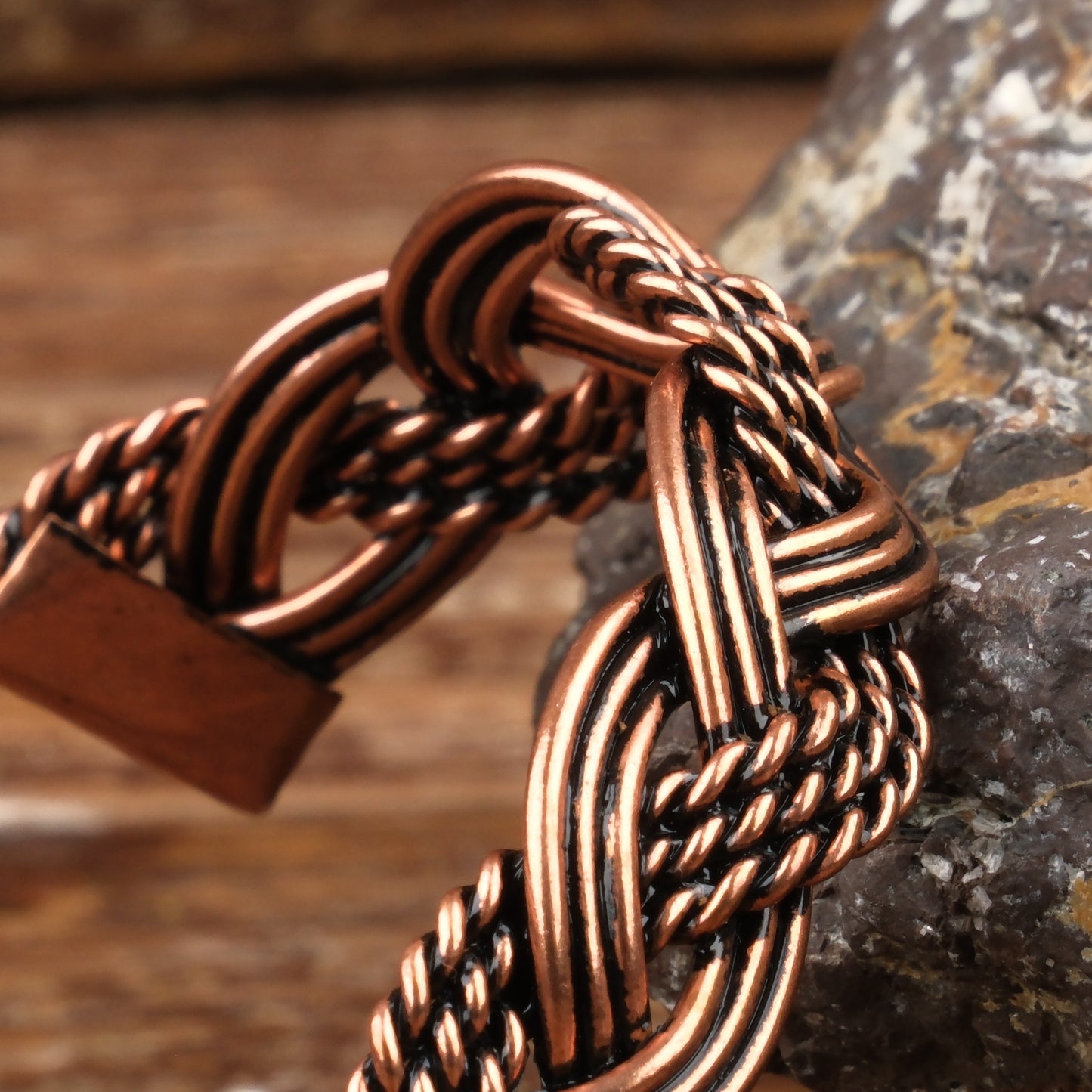 Handmade Motif Pure Copper Unisex Bracelet SPF-B-006