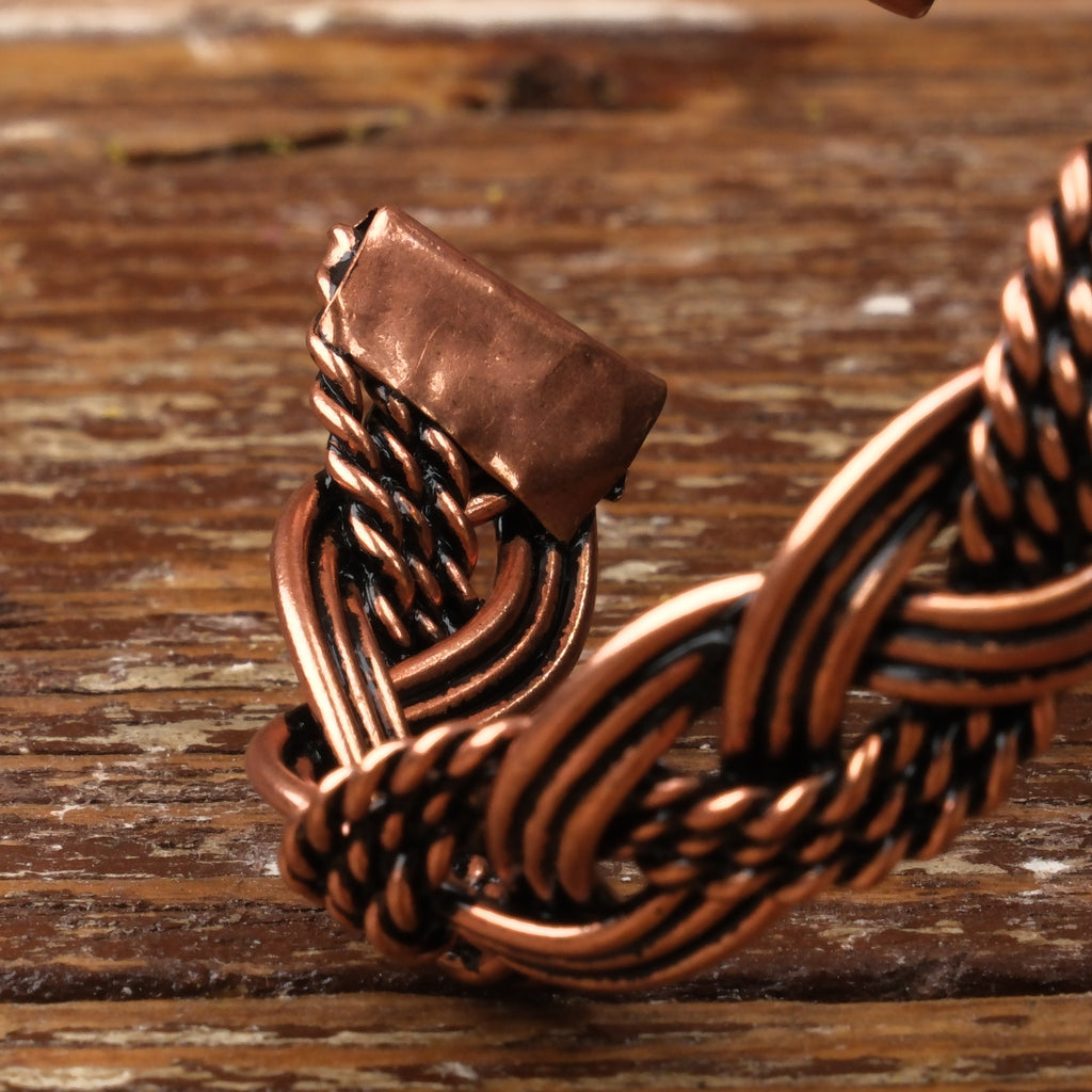 El Yapımı Motifli Saf Bakır Unisex Bileklik SPF-B-006