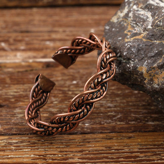 Handmade Motif Pure Copper Unisex Bracelet SPF-B-007